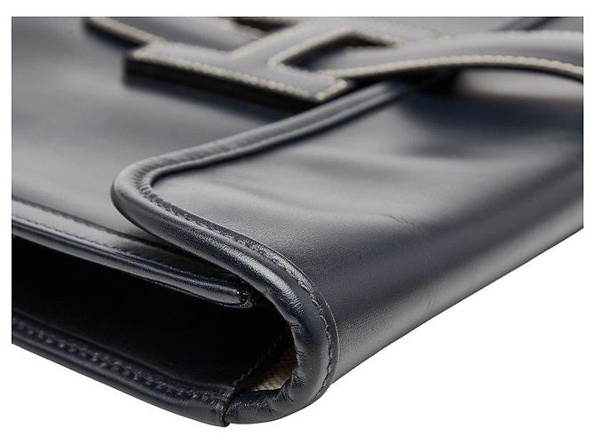 Borsa clutch JigePM in pelle box di Hermès Blu - vista 7