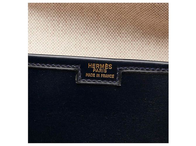 Borsa clutch JigePM in pelle box di Hermès Blu - vista 9