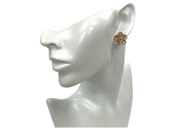 Pendientes Flor Marca Coco Chanel Dorado Metálico - vista 2