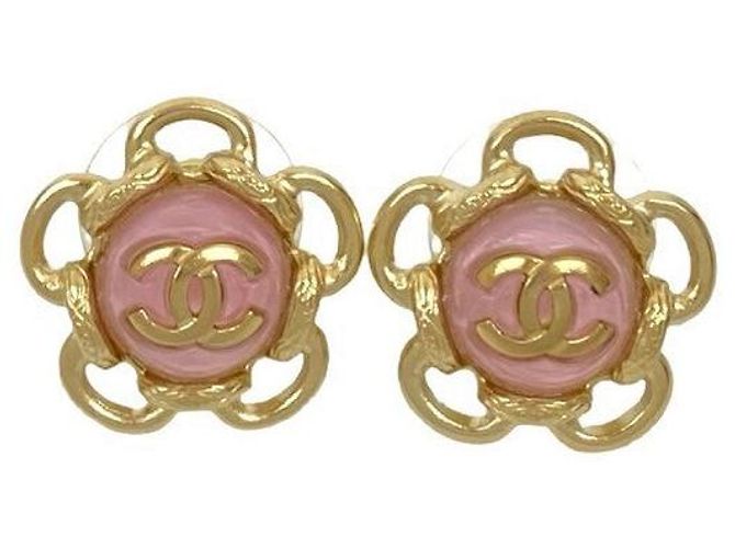 Pendientes Flor Marca Coco Chanel Dorado Metálico - vista 5