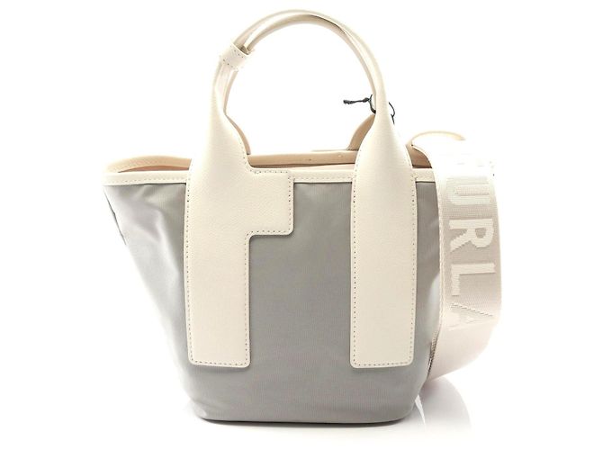 Furla PIUMA S Nylon Leather Tote Bag Grey ref.2568867 - Joli Closet