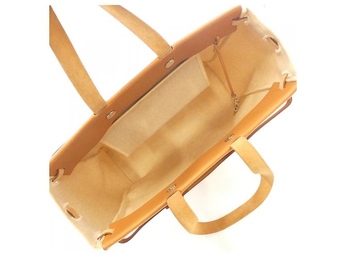 Borsa Herbag Cabas Toile Ash di Hermès Marrone Beige - vista 9