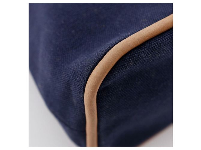 Pochette Bolide Hermès in tela di cotone Blu - vista 4