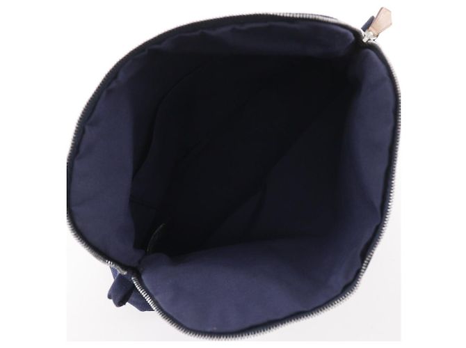 Pochette Bolide Hermès in tela di cotone Blu - vista 8