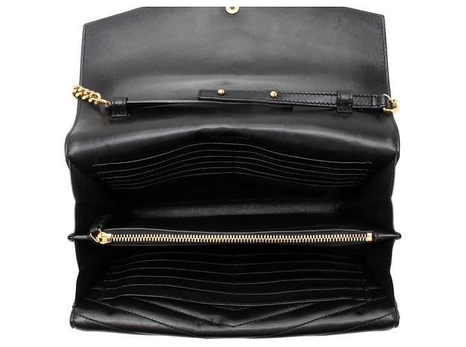 Saint Laurent Matelassé Lammleder Monogramm Sulpice Kettenbörse Schwarz - Ansicht 6