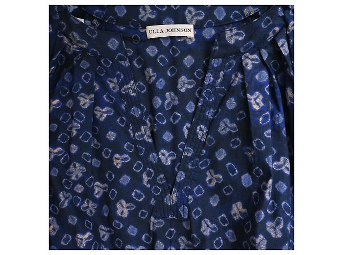 Vestido Midi Cinturón Josefina en Algodón Azul Marino Ulla Johnson - vista 5