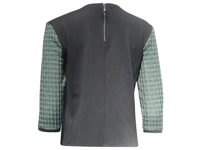 Blusa bicolore Weekend Max Mara in viscosa verde - vista 4