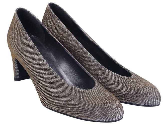 Décolleté Chic Stuart Weitzman in Lurex Argento Metallico - vista 3