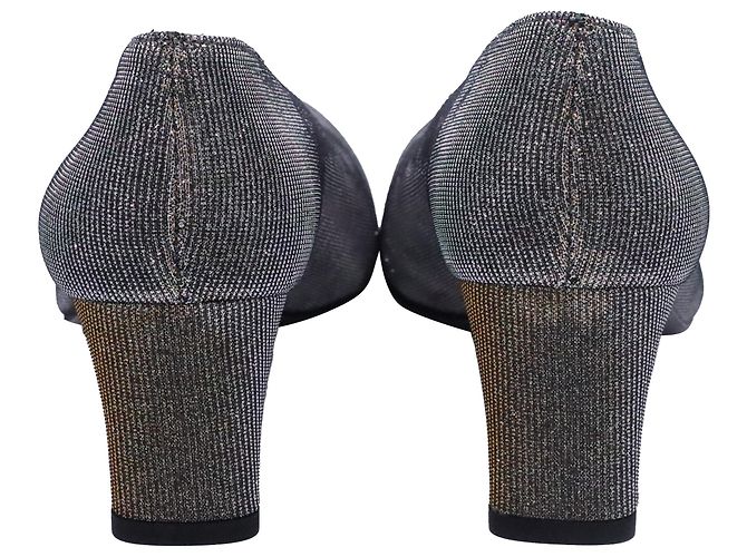Décolleté Chic Stuart Weitzman in Lurex Argento Metallico - vista 5