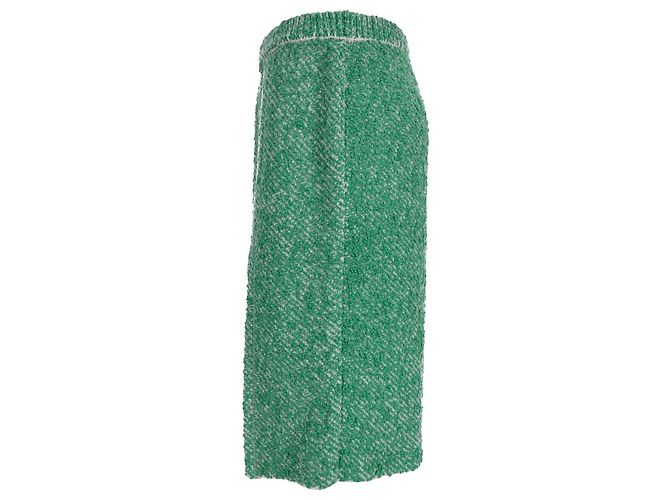 Stella Mc Cartney Falda midi de bouclé-tweed Stella McCartney en algodón verde - vista 2