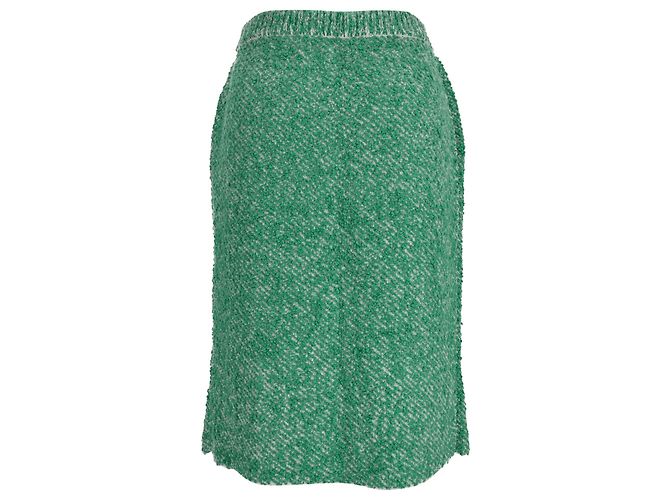 Stella Mc Cartney Falda midi de bouclé-tweed Stella McCartney en algodón verde - vista 3