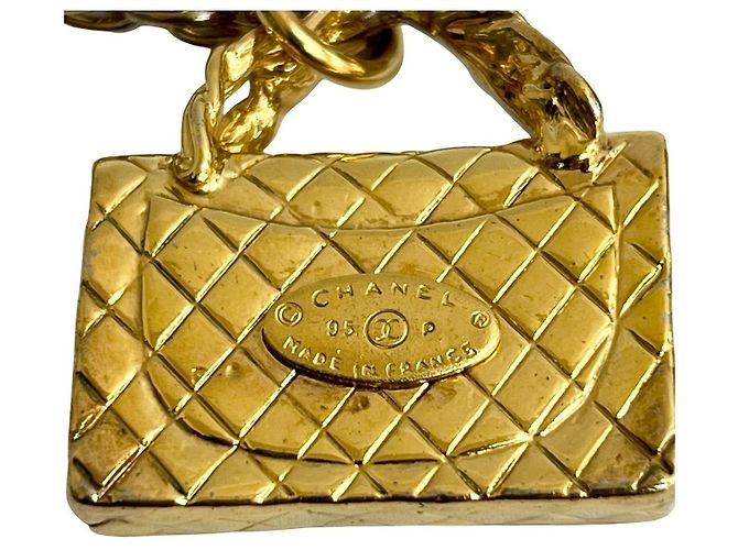 Accessorio Pendente Collana Matelassé Chanel D'oro Metallico - vista 3