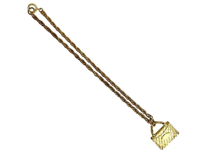Accessorio Pendente Collana Matelassé Chanel D'oro Metallico - vista 6