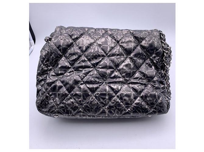 Timeless Chanel Bolso de solapa de nylon con estampado abstracto Rock in Moscow Gris - vista 7