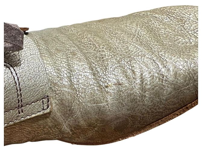 Autre Marque Chaussures en cuir à lacets eb.a.gos Doré - vue 11
