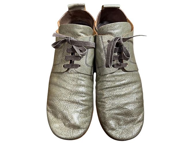 Autre Marque Chaussures en cuir à lacets eb.a.gos Doré - vue 2