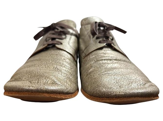 Autre Marque Chaussures en cuir à lacets eb.a.gos Doré - vue 3
