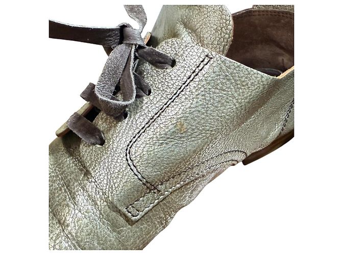 Autre Marque Chaussures en cuir à lacets eb.a.gos Doré - vue 4