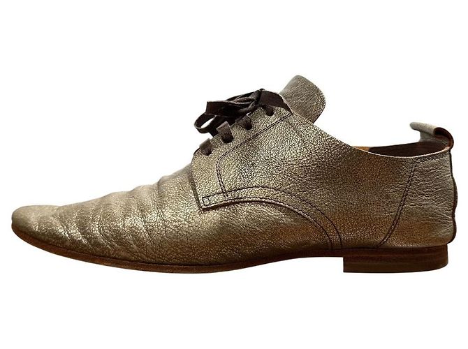 Autre Marque Chaussures en cuir à lacets eb.a.gos Doré - vue 5