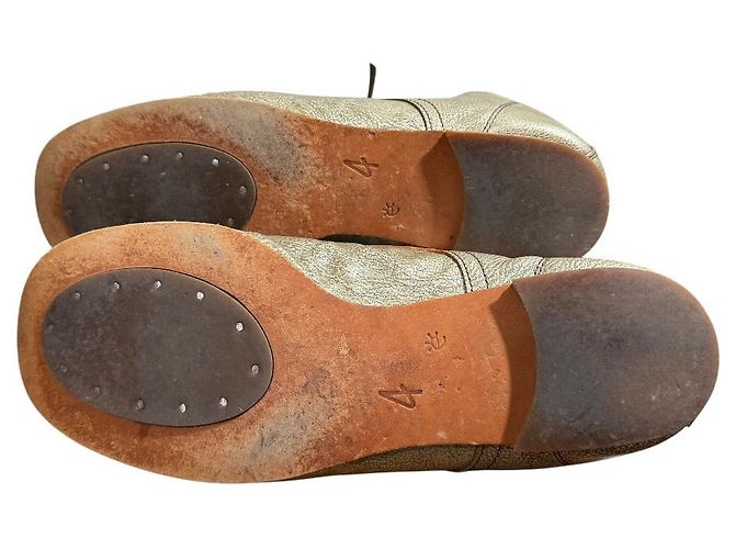 Autre Marque Chaussures en cuir à lacets eb.a.gos Doré - vue 8