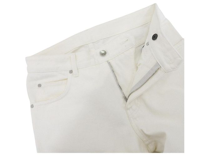 Calça de denim de algodão com logo LV da Louis Vuitton Branco - vista 3