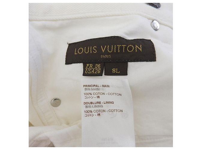 Calça de denim de algodão com logo LV da Louis Vuitton Branco - vista 7