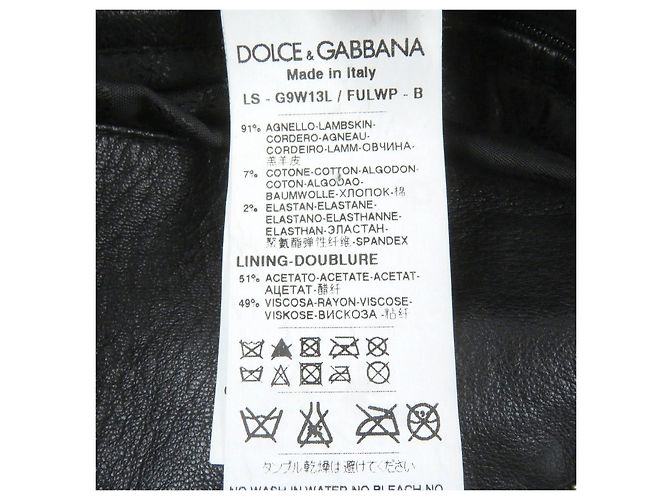 Dolce & Gabbana Chaqueta de cuero de cordero Dolce&Gabbana Negro - vista 8