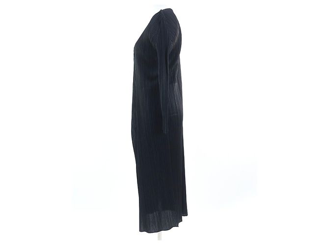 Issey Miyake Polyester-Cardigan-Jacke PLEATS PLEASE PP55-JA102 Schwarz - Ansicht 2