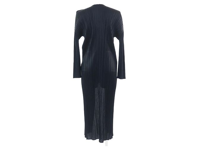Issey Miyake Polyester-Cardigan-Jacke PLEATS PLEASE PP55-JA102 Schwarz - Ansicht 3