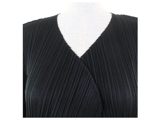 Issey Miyake Polyester-Cardigan-Jacke PLEATS PLEASE PP55-JA102 Schwarz - Ansicht 4