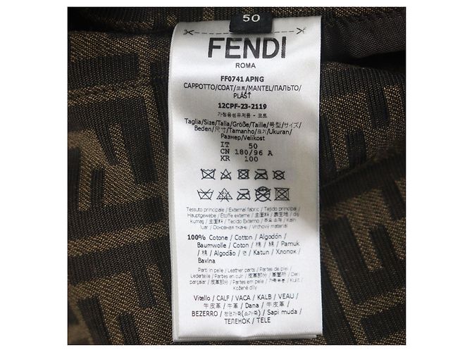 Abrigo Trench de Algodón Fendi FF0741 Beige - vista 11