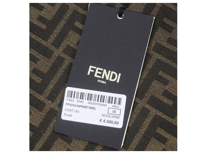 Abrigo Trench de Algodón Fendi FF0741 Beige - vista 14