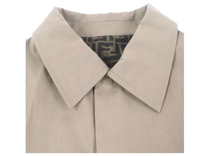 Abrigo Trench de Algodón Fendi FF0741 Beige - vista 3