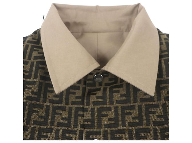 Abrigo Trench de Algodón Fendi FF0741 Beige - vista 4