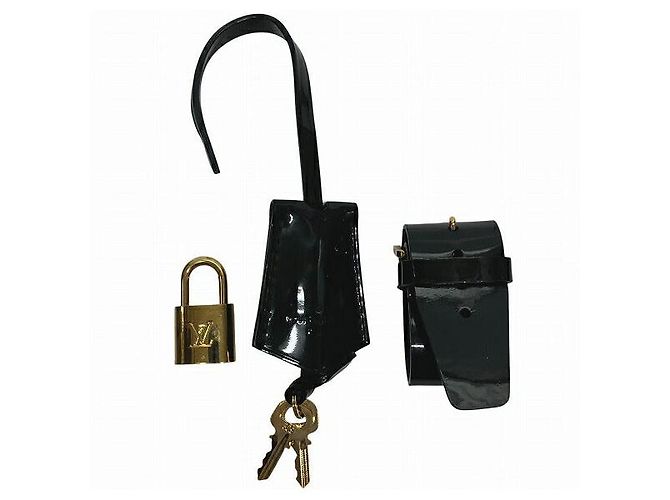 Borsa Louis Vuitton Lockit MM Vernis Dot Infinity Nero Giallo - vista 5