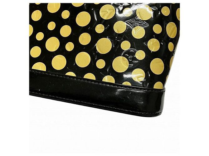 Borsa Louis Vuitton Lockit MM Vernis Dot Infinity Nero Giallo - vista 6