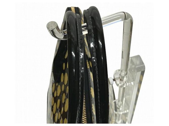 Borsa Louis Vuitton Lockit MM Vernis Dot Infinity Nero Giallo - vista 8
