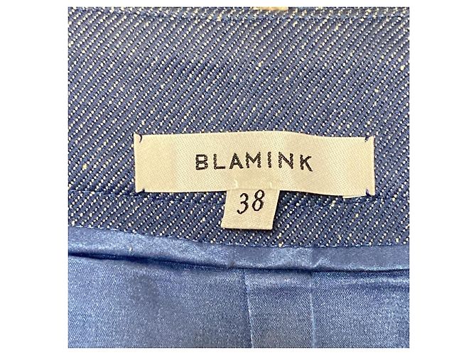 Autre Marque Falda de seda y algodón BLAMINK Azul - vista 4