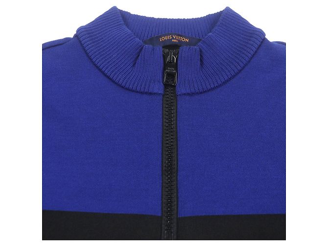 Tejido de algodón jacquard Louis Vuitton Negro Azul - vista 2
