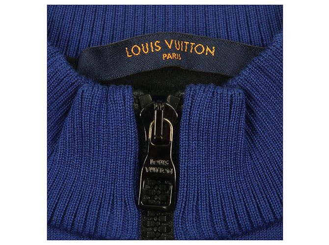 Tejido de algodón jacquard Louis Vuitton Negro Azul - vista 4