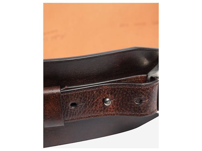 Autre Marque Mini borsa Morgan in lucertola marrone - vista 12