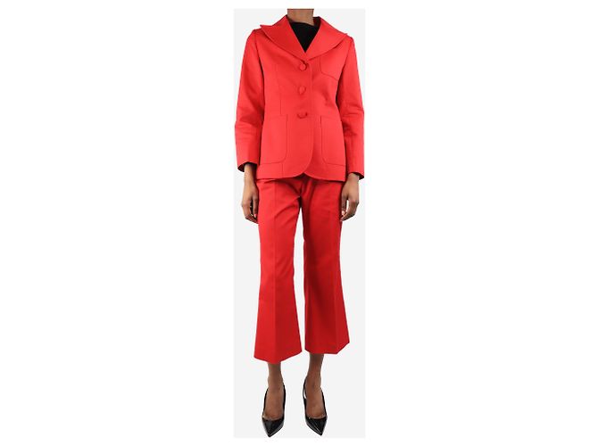 Autre Marque Rotes Baumwollmischanzug-Set - Größe UK 8 - Ansicht 3