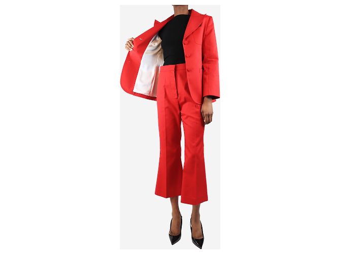 Autre Marque Rotes Baumwollmischanzug-Set - Größe UK 8 - Ansicht 4