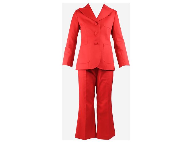 Autre Marque Rotes Baumwollmischanzug-Set - Größe UK 8 - Ansicht 5