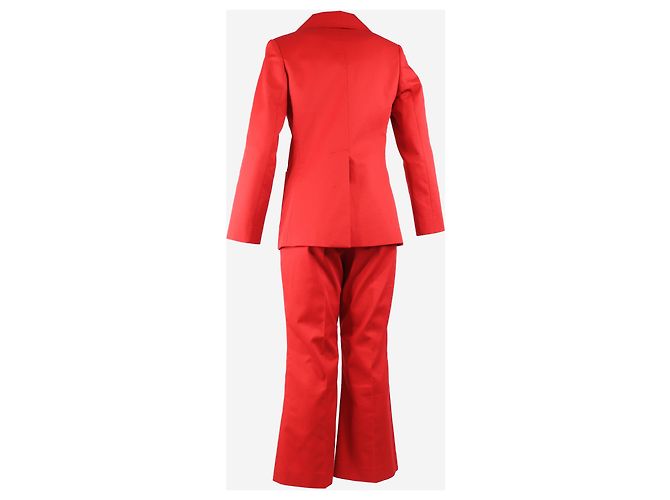 Autre Marque Rotes Baumwollmischanzug-Set - Größe UK 8 - Ansicht 6