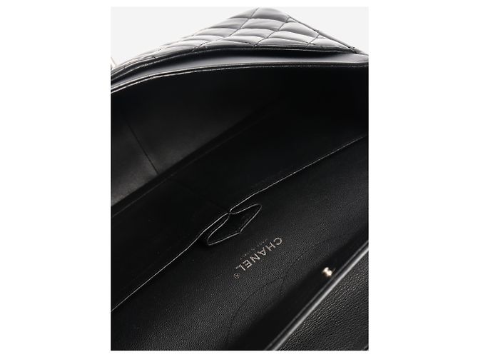 Chanel Borsa Classic Double Flap in pelle verniciata nera 2013 jumbo Nero - vista 6