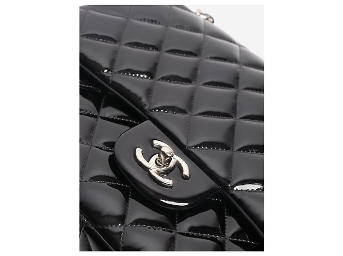 Chanel Borsa Classic Double Flap in pelle verniciata nera 2013 jumbo Nero - vista 7