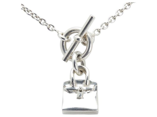 Hermès Birkin Amulett Toggle Halskette aus Silber - Ansicht 2