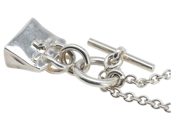 Hermès Birkin Amulett Toggle Halskette aus Silber - Ansicht 5