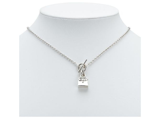Hermès Birkin Amulett Toggle Halskette aus Silber - Ansicht 8